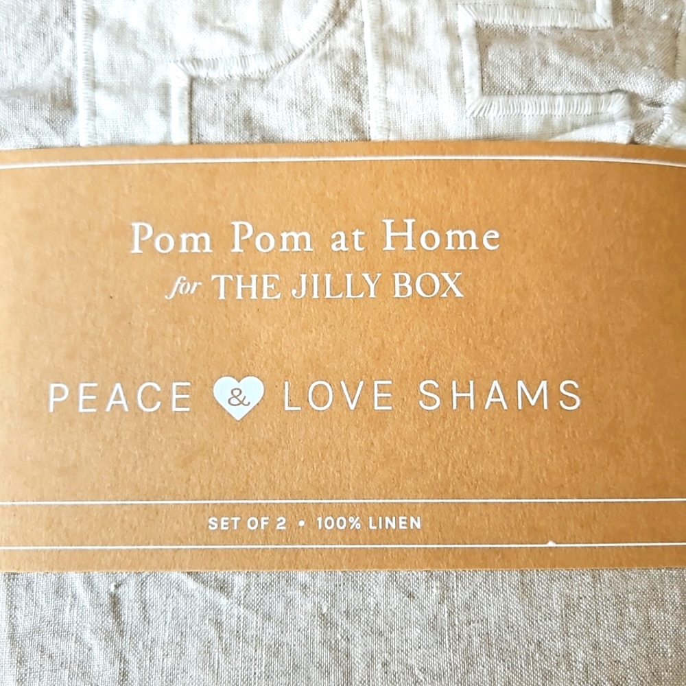 Set of 2 Peace and Love Shams featured in Jilly Box